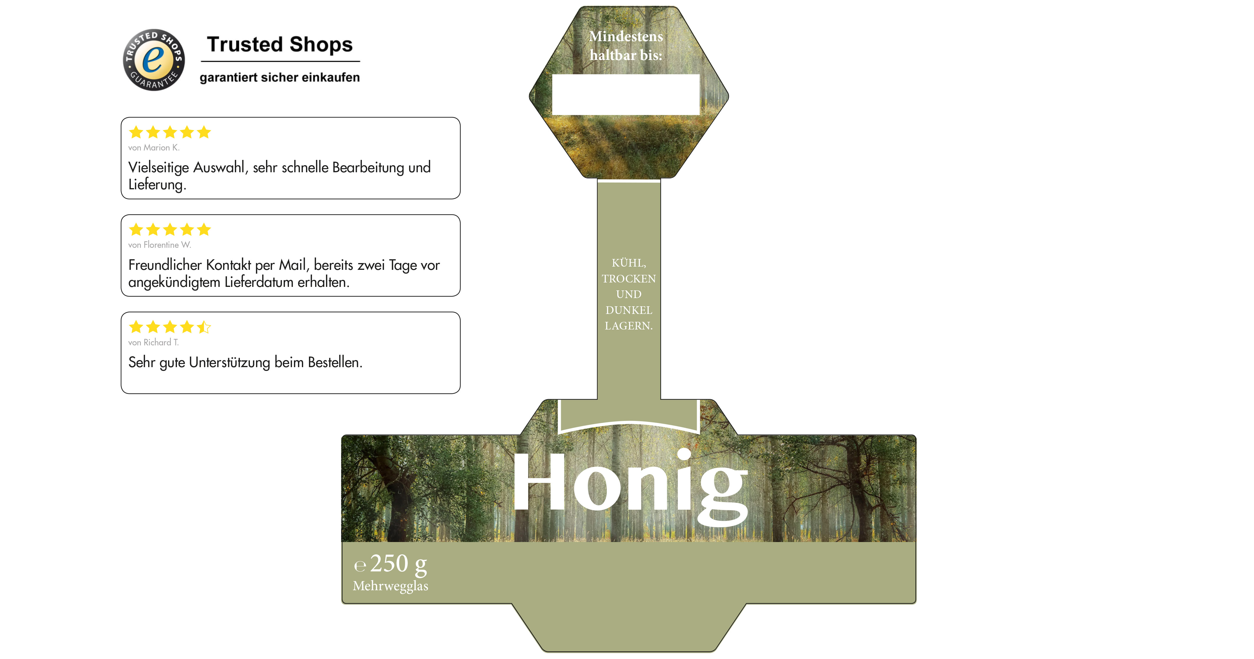 Honigetikett Wald Nr.01 A 250g