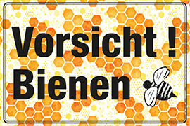 Vorsicht Bienen! mit Wabendesign 