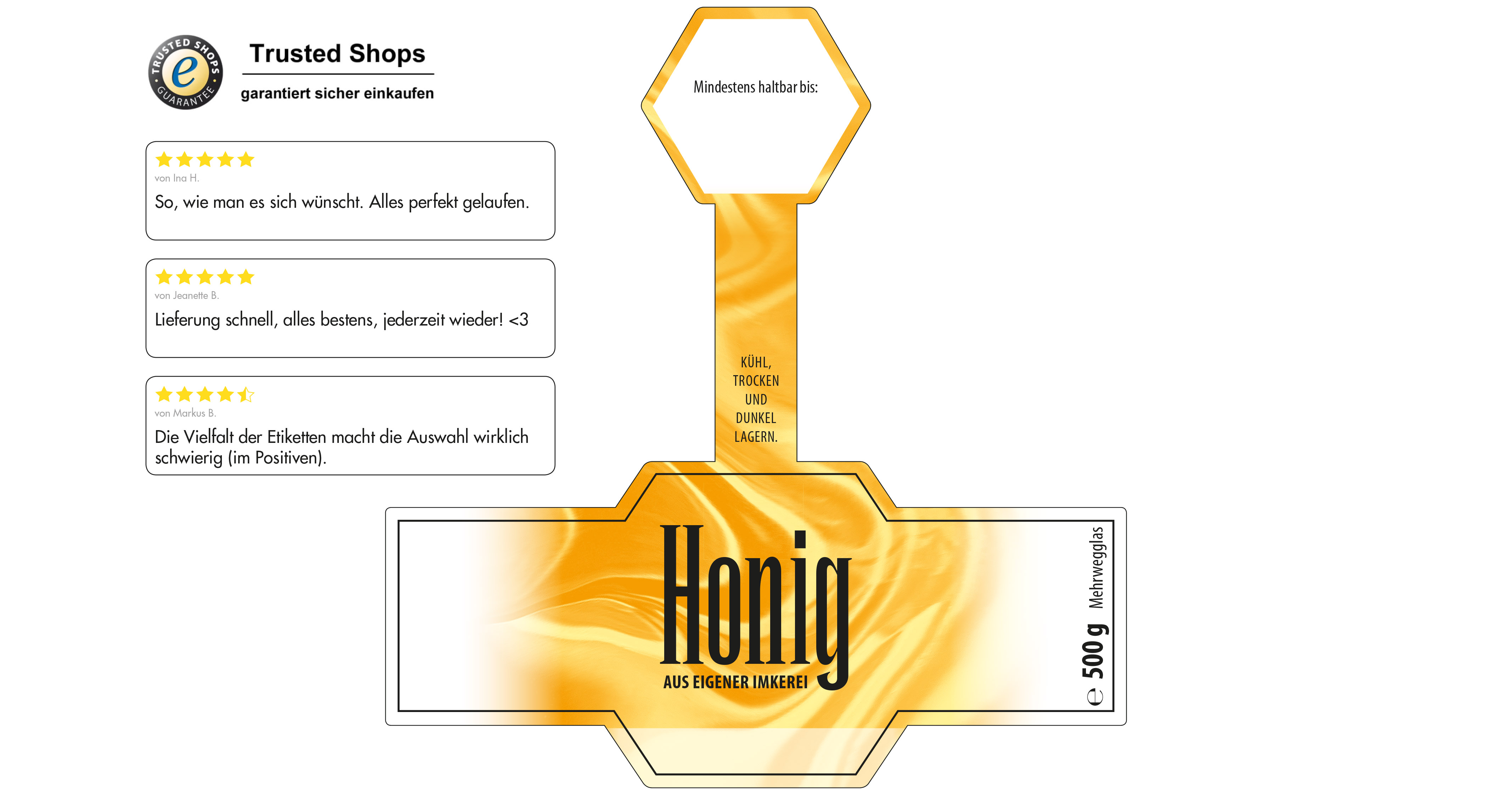 Honigetikett modern Nr.06 A 500g