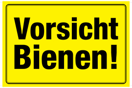 Vorsicht Bienen! gelb ohne Bienen