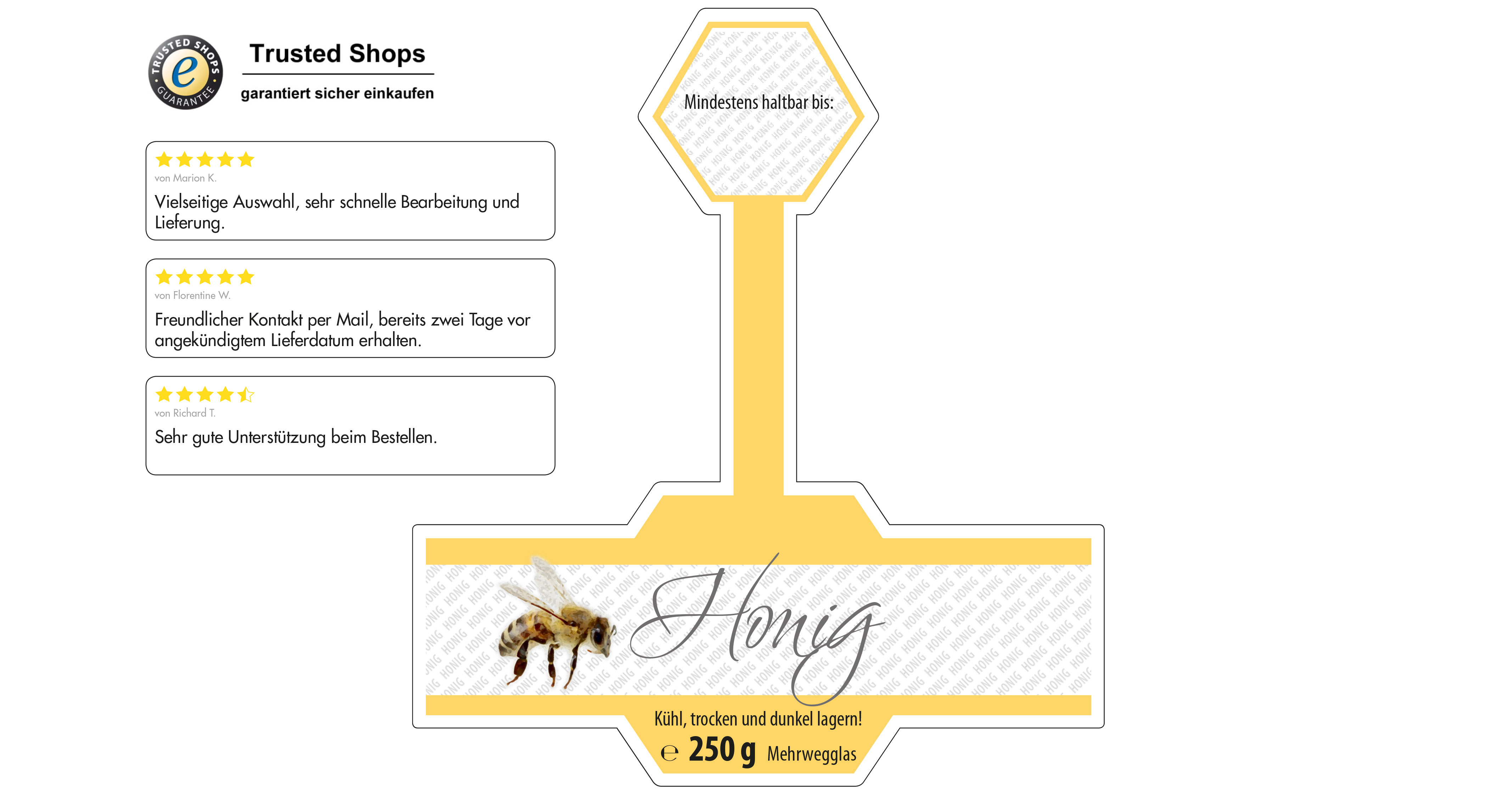 Honigetikett modern Nr.21 A 250g