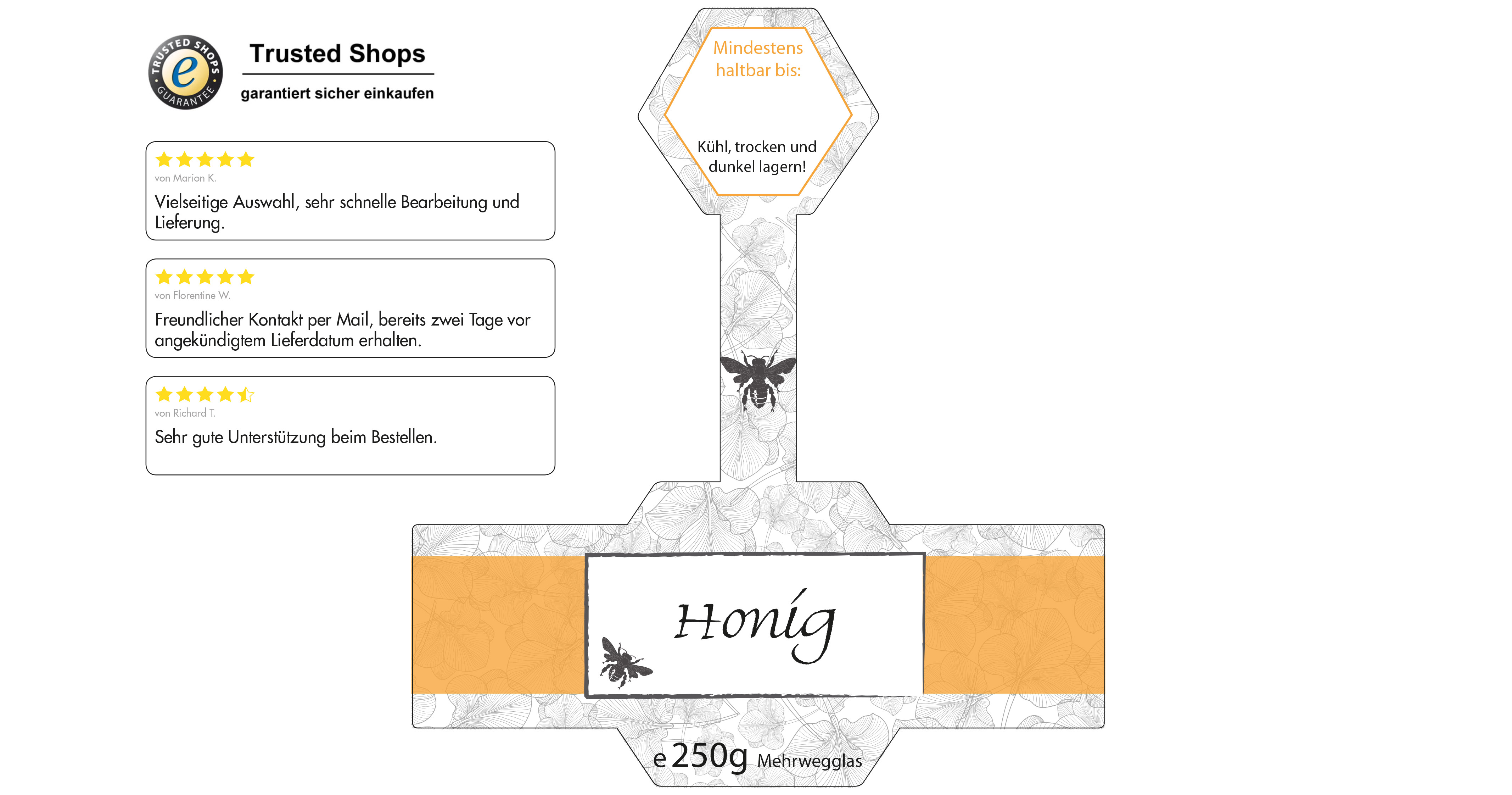 Honigetikett modern Nr.31 A 250g