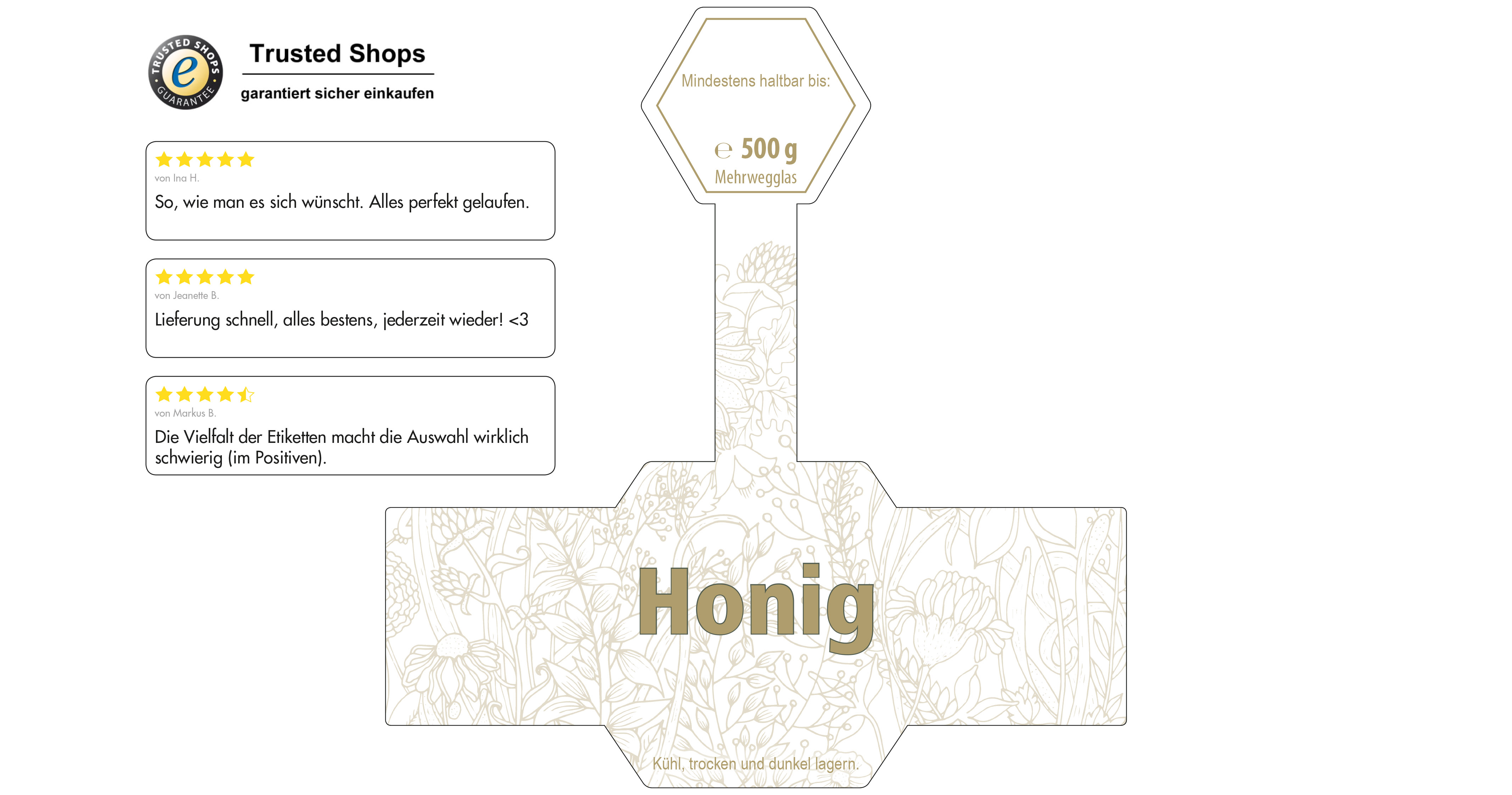 Honigetikett modern Nr.09 A 500g