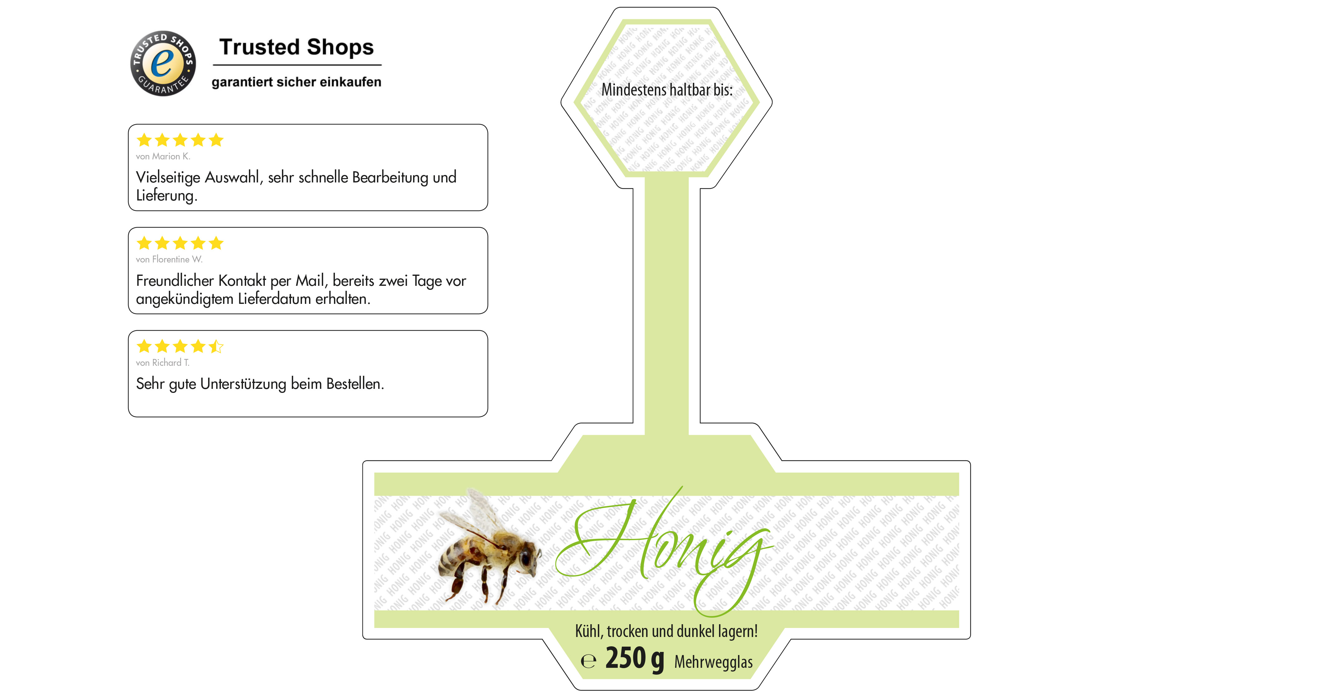 Honigetikett modern Nr.20 A 250g